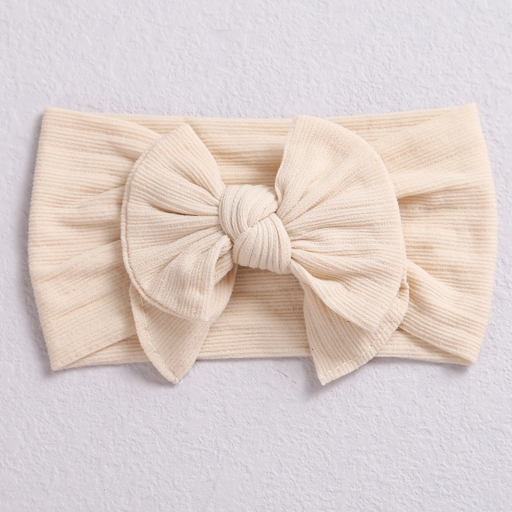 Baby Girl Nylon Headband Bowknot Headbands Solid Color Wide Turban Kids Strechy Hairband Hair Accessories Gifts 2021 New | Мать и ребенок