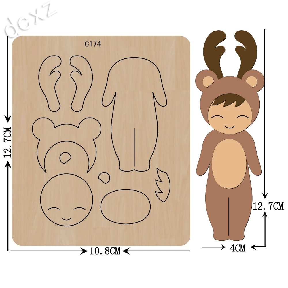 Новый олень девушка деревянные штампы скрапбукинга C 174 резки|dies scrapbooking|die cut diesdies