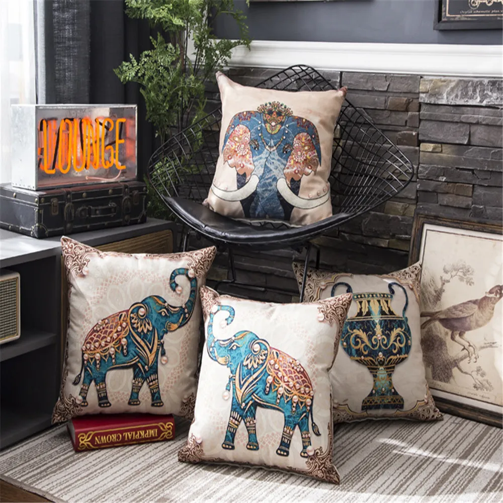 Богемия слон полиэстер подушка в индийском стиле привязанность Декор для дома с