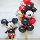 1 комплект Минни Маус, Мышь Фольга надувные шары Mickey 1st День рождения украшения дети клипсы для воздушных шаров, Globos Baby Shower черный, красный латекс мяч игрушка