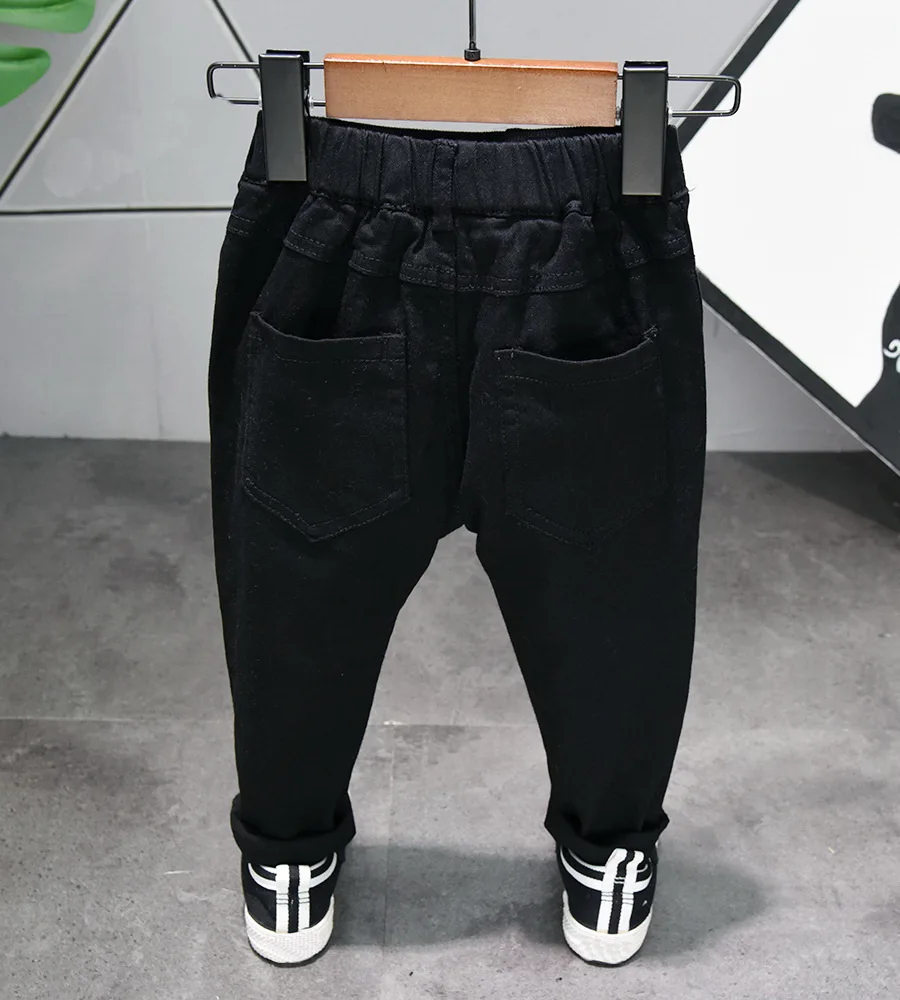 Высококачественные модные детские джинсы для мальчиков облегающие корейские