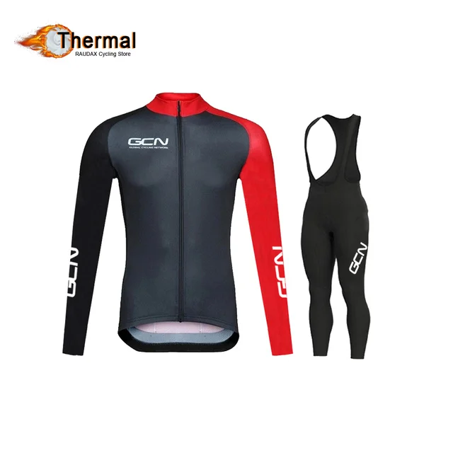 

Raudax 2022 Thermal Fleece Cycling Bib Pants Set MTB Winter Cycling Jersey Set Kit Men Clothing Ropa Ciclismo Hombre