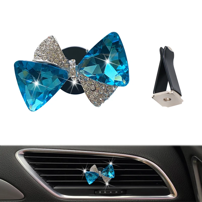 

Metal bow tie, car vent, perfume decoration, crystal butterfly, auto perfume.