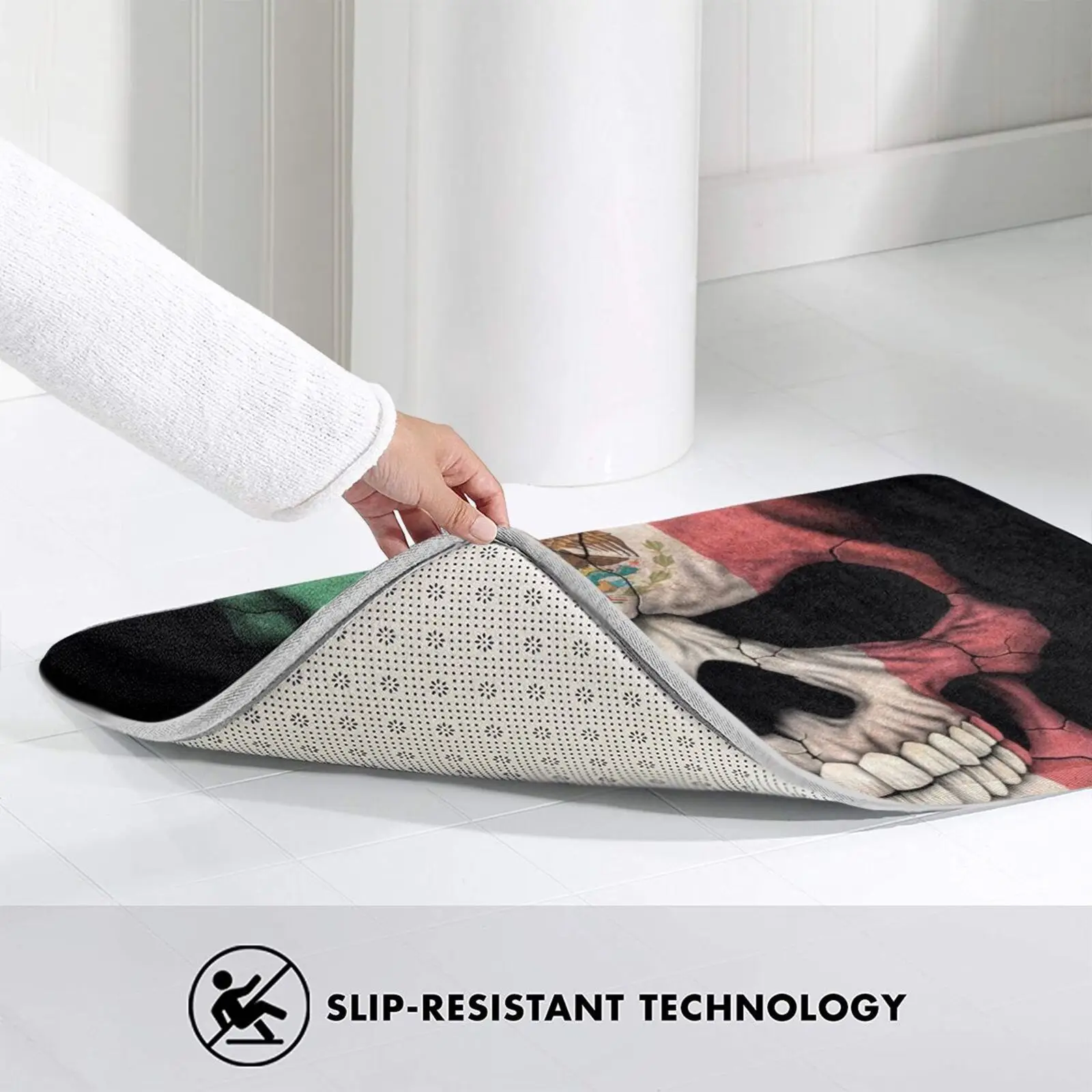 Mexican Flag Skull Mat Rug Carpet Anti-Slip Floor Mats Bedroom Mexico Of | Дом и сад