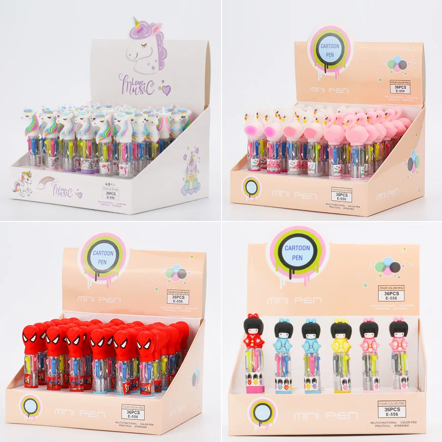 

Шариковая ручка с мультяшным рисунком, 4 цвета, 36 шт.