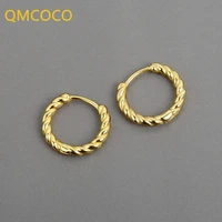 qmcoco summer silver color korean ins style twisted earrings simple exquisite hot sexy for woman jewelry birthday party gift