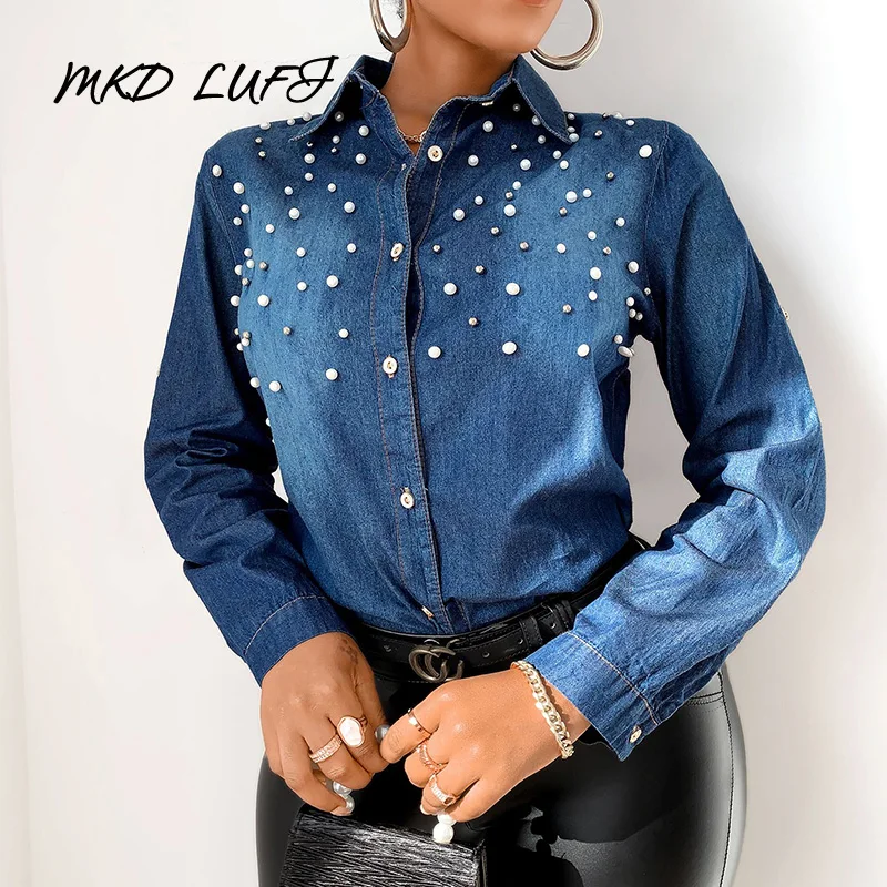 

Long Sleeve Beaded Detail Shirt