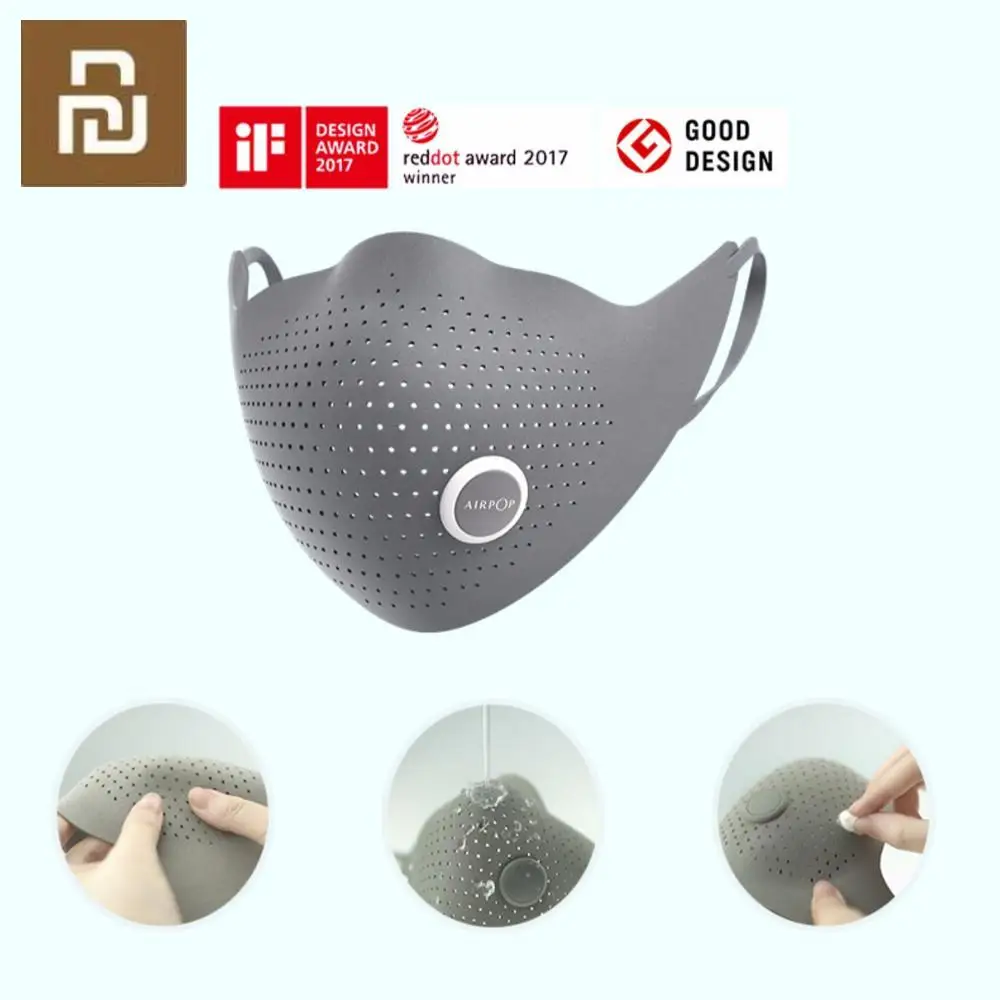 Yuopin AirPOP Air Wear PM0.3 / pm2.5 антидымчатая маска для лица с 2 шт фильтром регулируемые