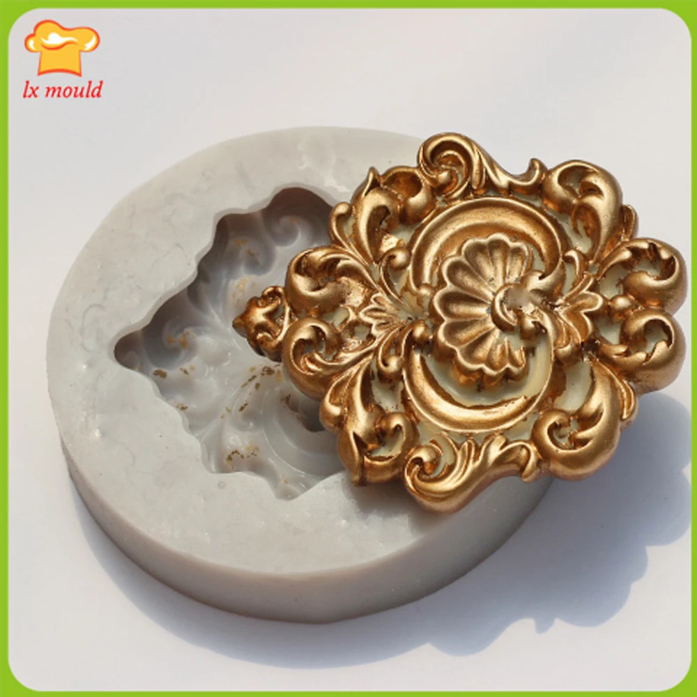 Ретро Fondant (сахарная) Текстура силиконовый инструмент разных цветов большой