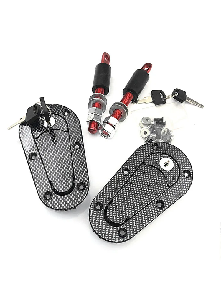 

Fit 2Pcs Carbon Fiber Racing Car Flush Mount Hood Latch Steel Pin Locking Kit Auto Engines Accessories