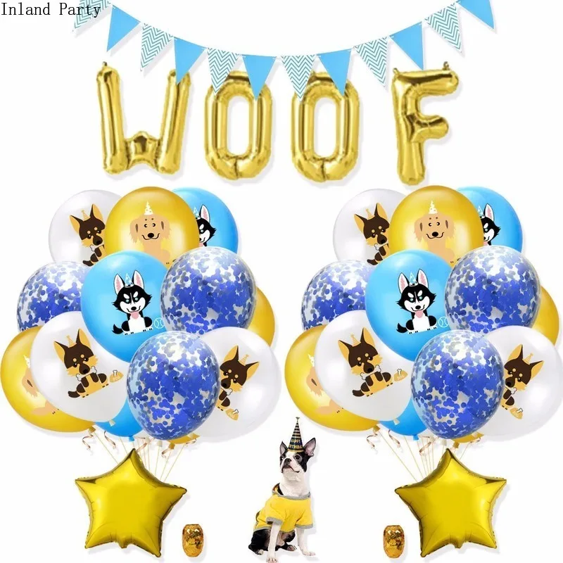 1 компл. Собака вечерние баннер золотые конфетти Baby Shower для вечеринки в честь Дня