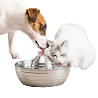 new stainless steel automatic drinking fountain non slip feeding drink feeder bowl for pet gog cat dispenser bowl products