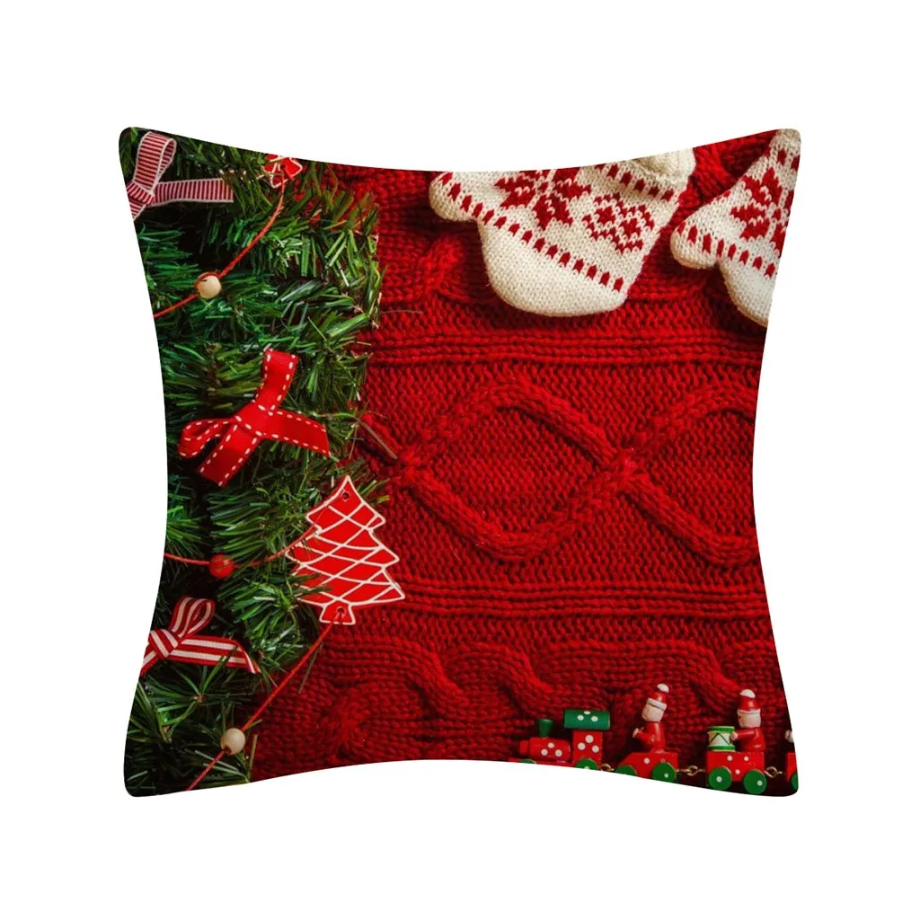 

Ouneed Pillowcase Christmas Print Glitter Throw Pillow cushion cover sofa Car Christmas decoration Pillow cases pillow cover New