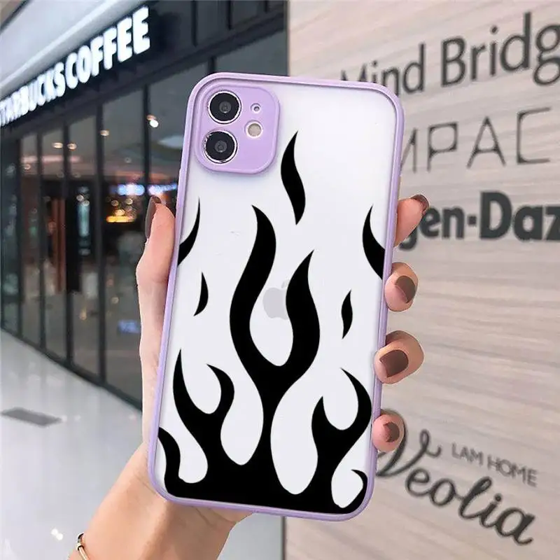

Flame pattern design Phone Cases matte transparent For iphone 7 8 11 12 plus mini x xs xr pro max cover