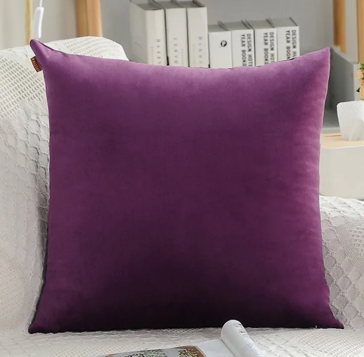 purple Синий Розовый супер мягкий бархат декоративная подушка для дома обложка серый зеленый велюровая Подушка домашняя декоративная наволочка 30x50 см - Цвет: purple
