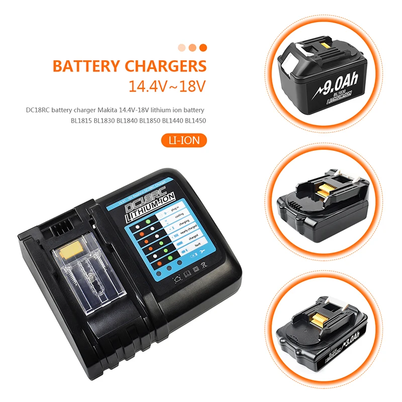 Умное зарядное устройство Li-Ion 14 4 в 18 3 А для Makita BL1830 BL1815 DC18RC BL1430 DC14SA - купить по