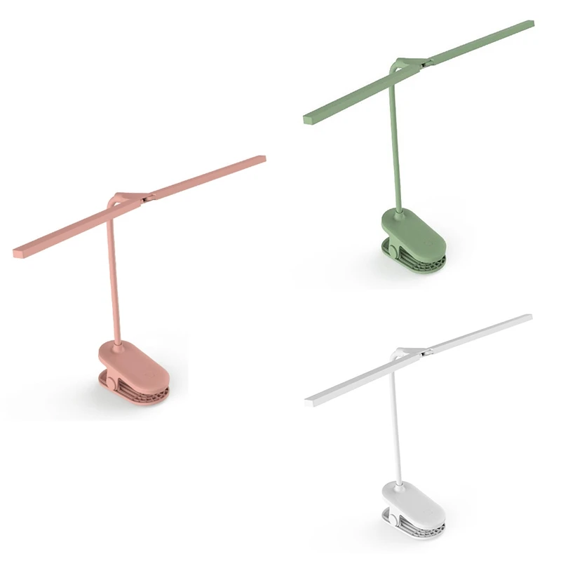 

Двойная светодиодная настольная лампа с клипсой, миниатюрсветодиодный светильник для студентов и общежитий с креативной зарядкой и USB для ...