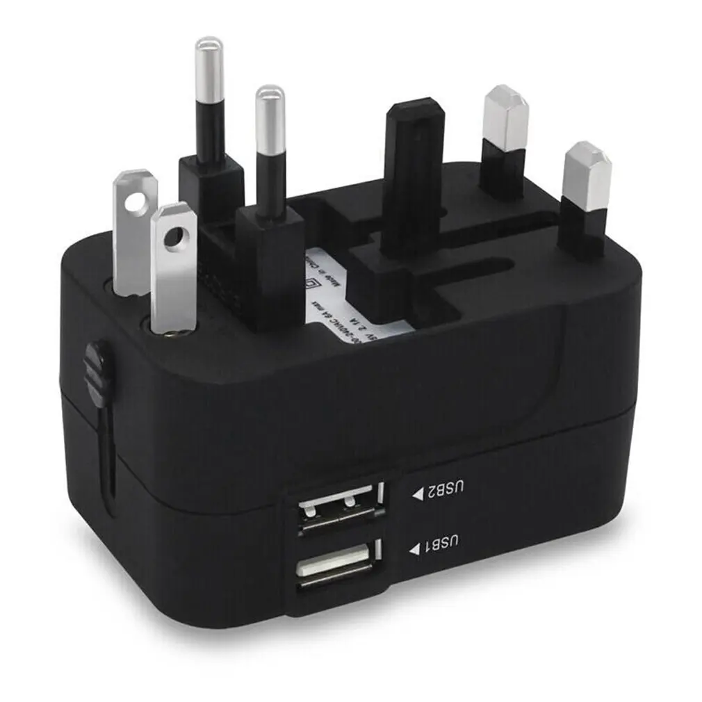Универсальный международный адаптер с разъемом Все в одном 2 usb порта для