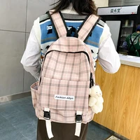 new trend lattice female backpack fashion women backpack school bagpack for teenage girls mochila escolar