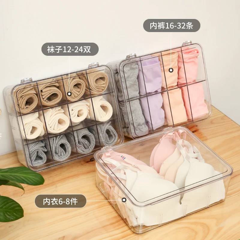 Dormitory closet organizer for socks home separated underwear storage box 8 grids bra foldable drawer | Дом и сад