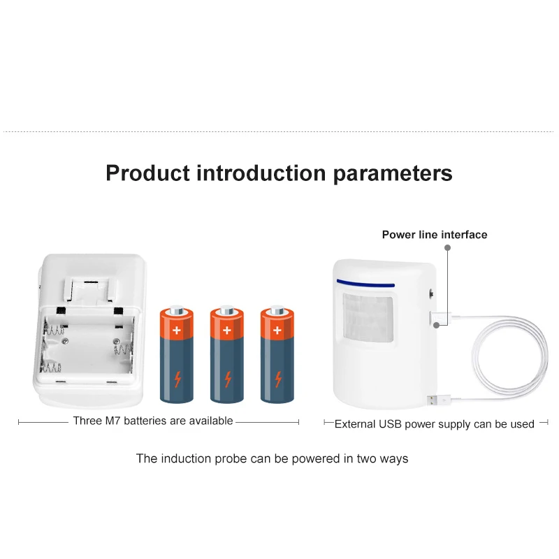 

Wireless Intelligent Sensor Doorbell Smart Home Portable Digital Infrared Human Body Sensor Door Reminder Built-in 38 Music