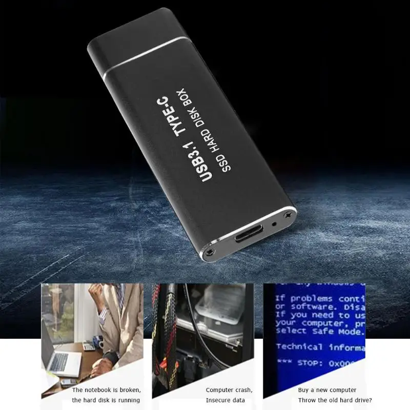 USB3.1 type C к M.2 NGFF конвертер SSD адаптер Внешний защитный корпус из алюминиевого
