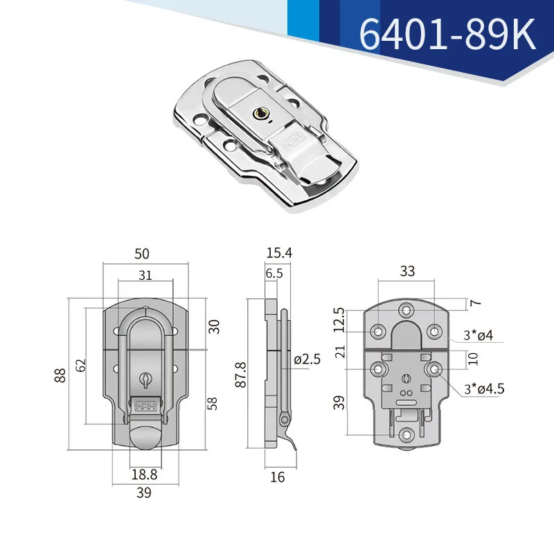

Iron Chrome Woodworking Lock Tool Buckle Hasp Furniture Hardware Metal Lock Hasp Cabinet Case Box Buckle Open Close The Box