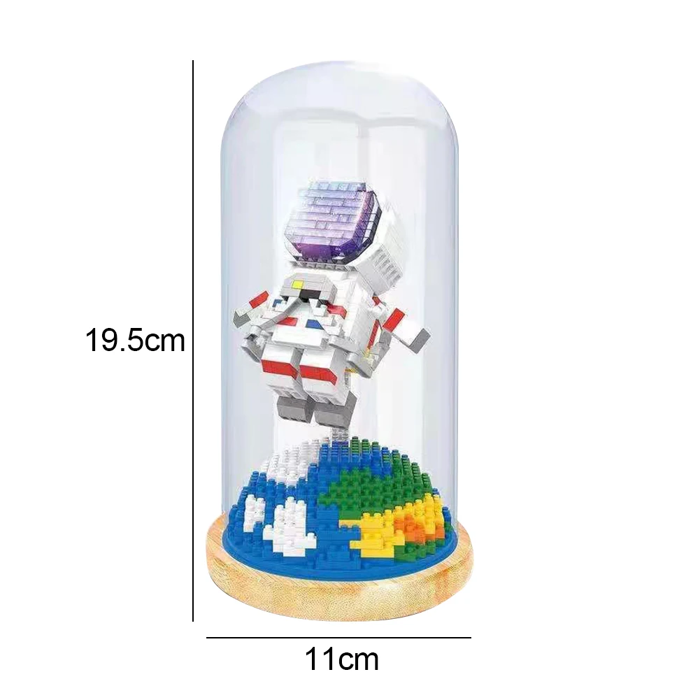 

Space Astronaut Building Block Toy DIY Assembly Puzzle Educational Micro Particle Brick Toys Handcraft with Dustproof Case