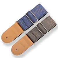 denim fabric personality adjustable wide electric acoustic bass electric guitar folk guitar bass strap leather guitar strap