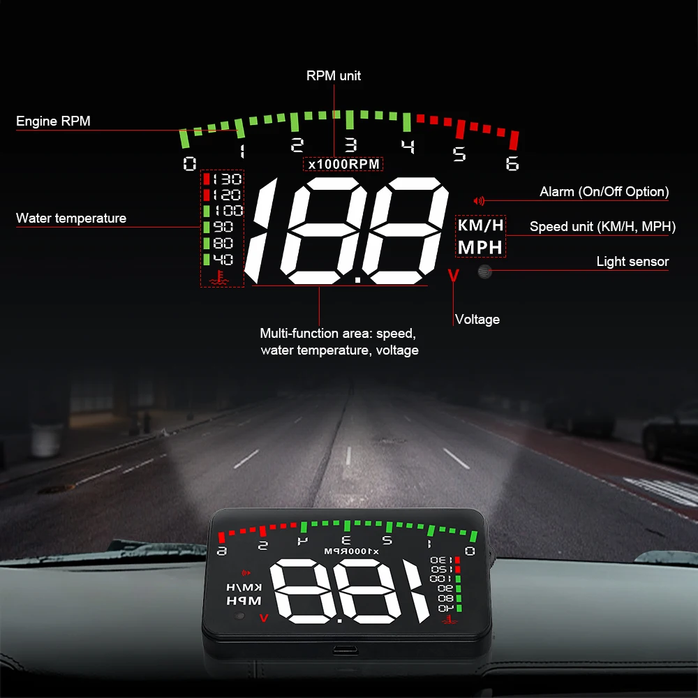 

Головной дисплей автомобильные гаджеты и аксессуары Velocimetro Gps цифровой датчик температуры для автомобиля гаджеты электронный спидометр HUD