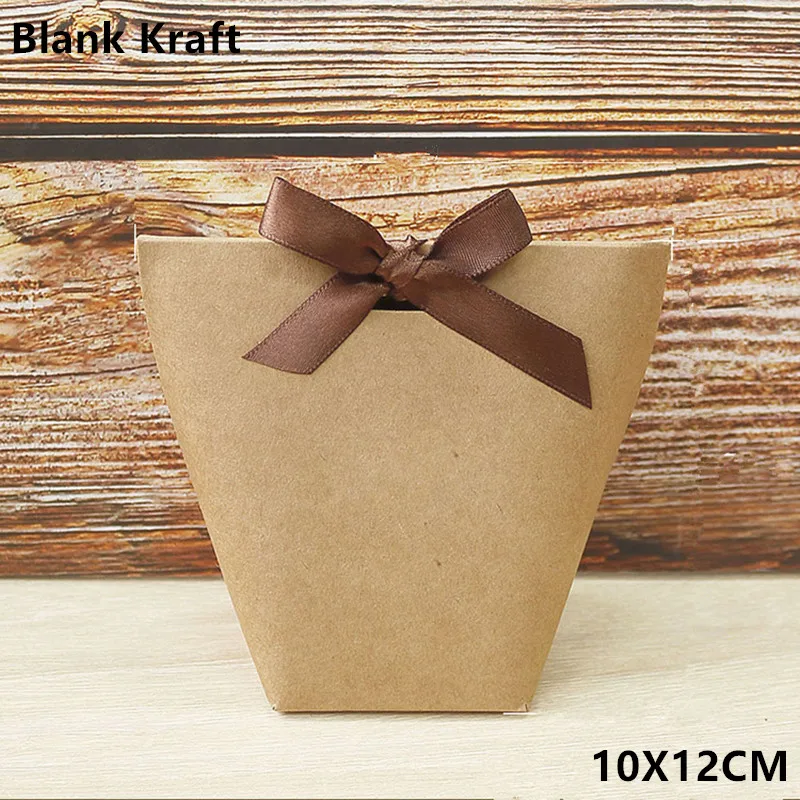 S Blank kraft 5 шт черно-белая Мерси спасибо подарочная упаковка конфеты крафт бумажный мешок Свадебные драже Подарочная коробка печенья подарочные пакеты упаковочные принадлежности - Цвет: S Blank kraft