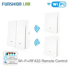 Кнопочный WiFi умный светильник RF433, настенный передатчик, комплект, приложение Smart life Tuya, дистанционное управление, работает с Alexa Google Home