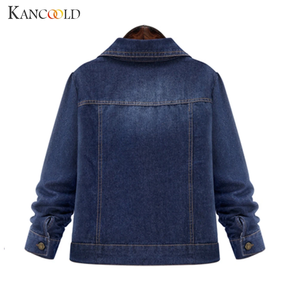 Женская джинсовая куртка KANCOOLD тонкая длинная Базовая большого размера 6XL