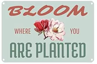 

Bloom Where You are Planted Tin Sign Nostalgic Metal Wall Plaque Decor Outdoor Indoor Wall Panel