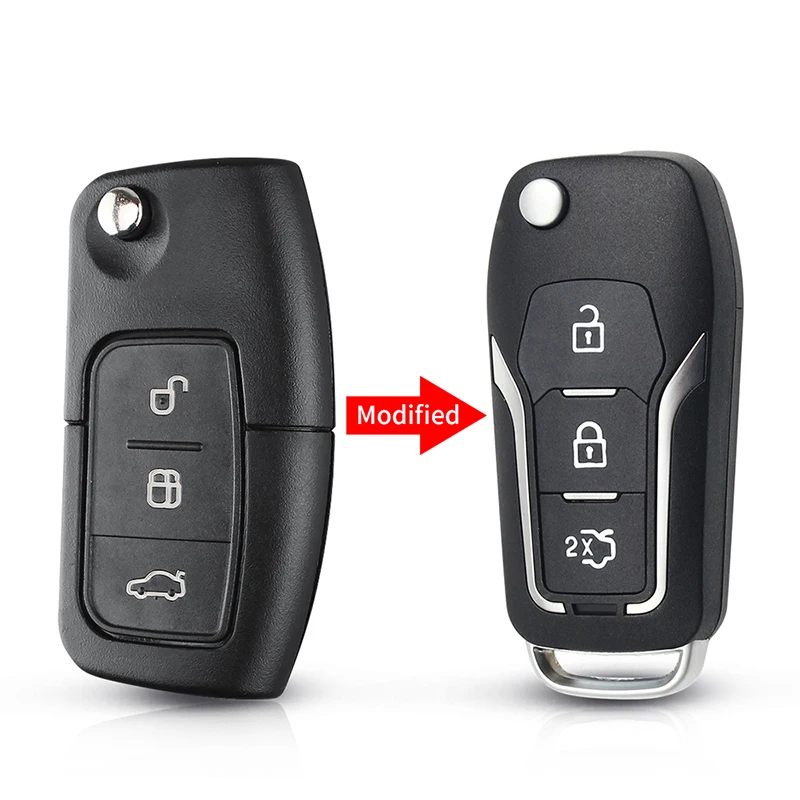 

Dandkey для Ford Focus Fiesta Kuga Escape Mondeo Ecosport изменение 3 кнопки флип-Автомобильный смарт-ключ чехол без ключа брелок HU101