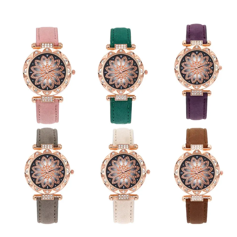 

Fashion Luxury Women Watches Bracelet Set Starry Sky Ladies Bracelet Watch Casual Leather Quartz Watch Wristwatch Clock