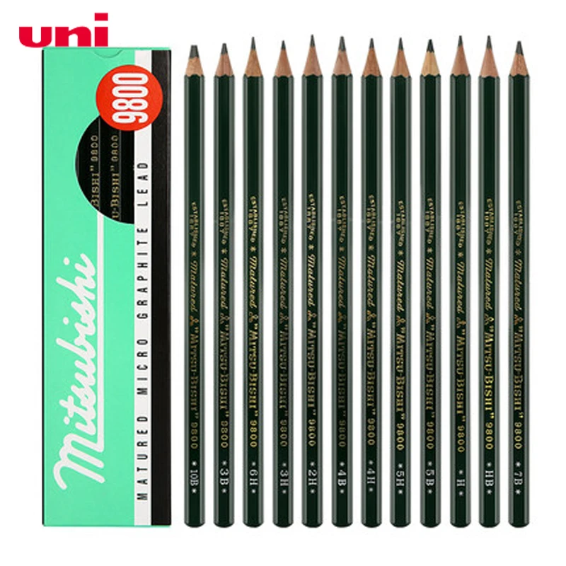12 шт./лот Mitsubishi Uni 9800 карандаши для рисования многоцветные серого цвета