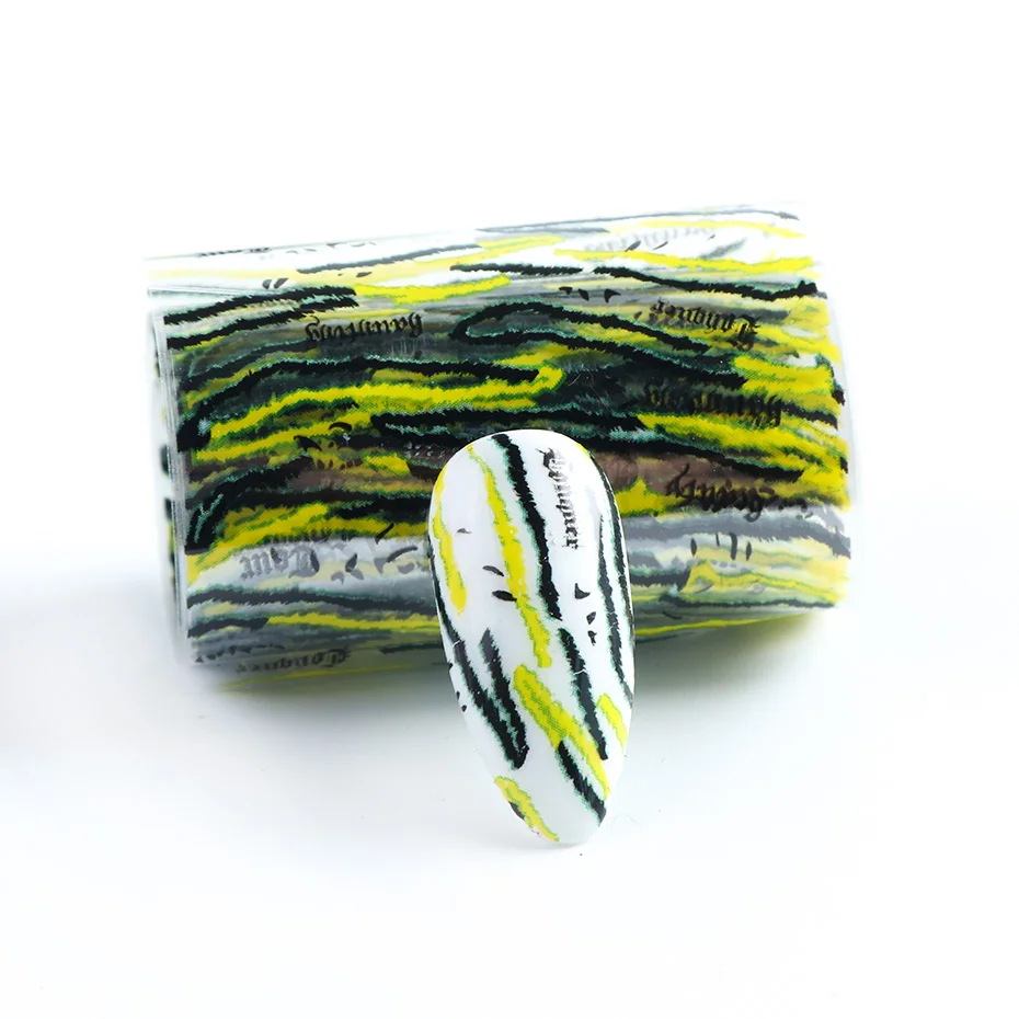 10 рулонов/коробка наклейки из фольги для ногтей леопардовый узор переводные