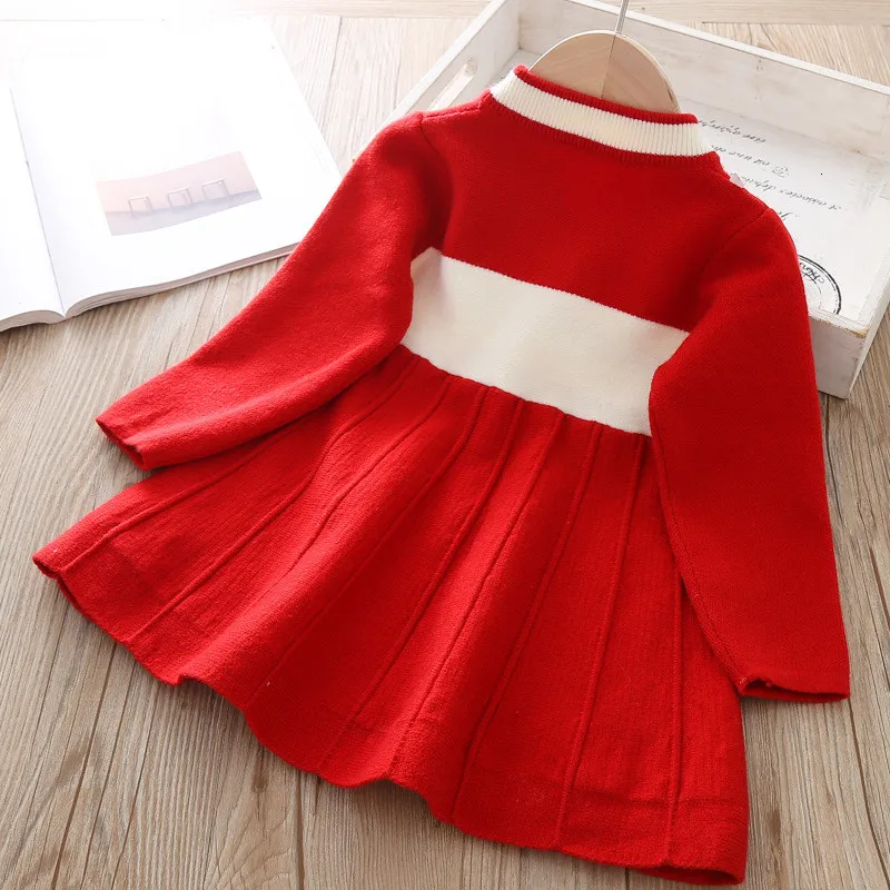 2019 Ethnic style V-neck embroidery knit dress Autumn and winter new children's sweater dresses girls princess warm | Детская одежда