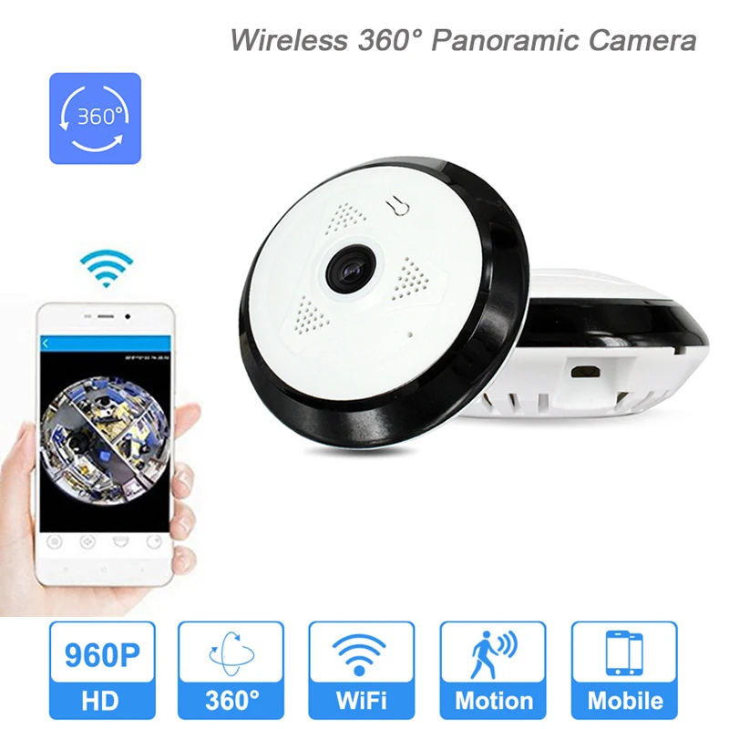 960P Wifi камера 360 градусов панорамная IP камера Домашняя безопасность двухсторонняя аудио ночное видение рыбий глаз камера наблюдения SD карта