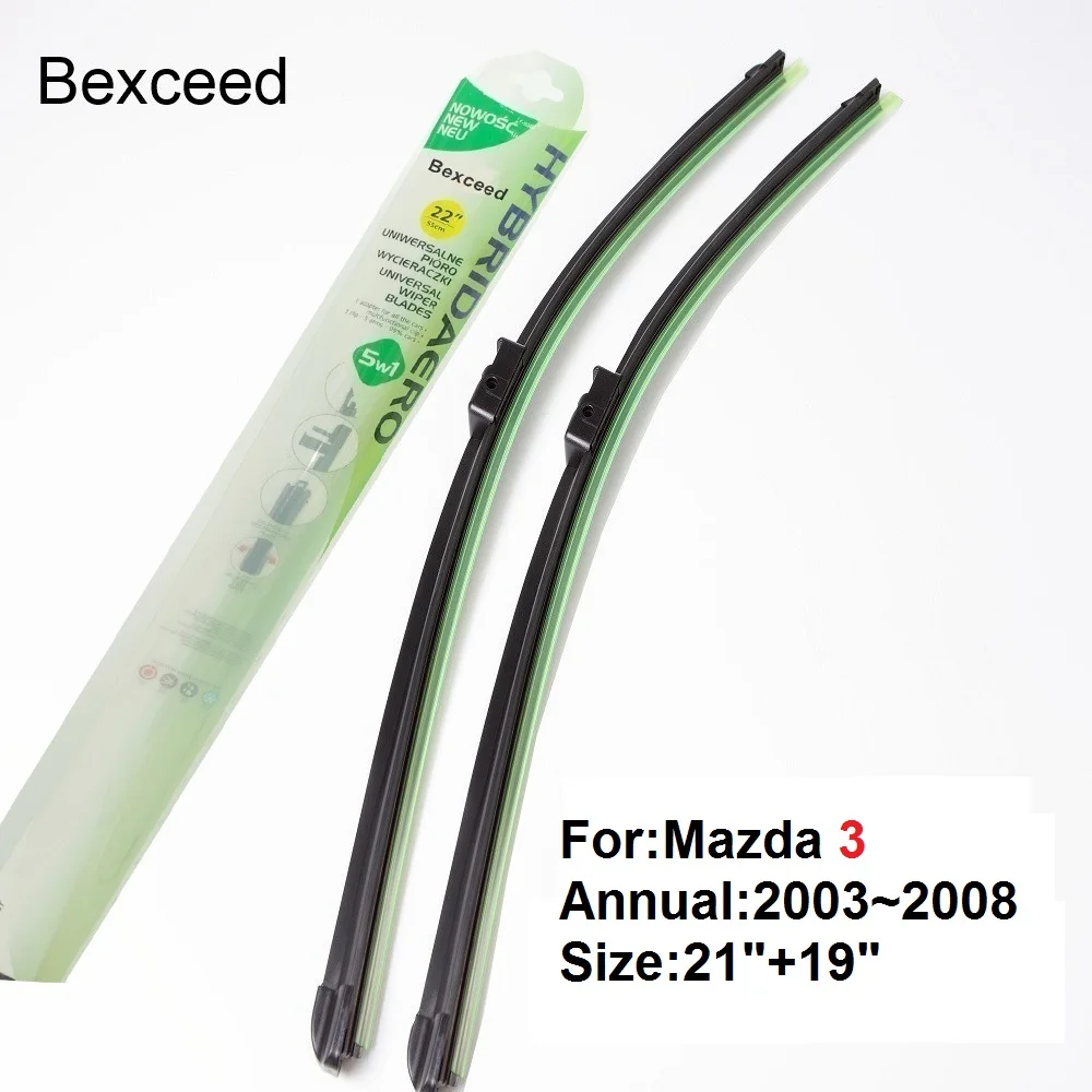 

Щетка стеклоочистителя для Mazda 3, 21 + 19 дюймов, Bexceed стеклоочистителя 2003, 2004, 2005, 2006, 2007, 2008