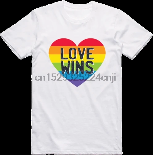 Мужская футболка с сердечком Love Wins Классический крой 100% хлопок | одежда