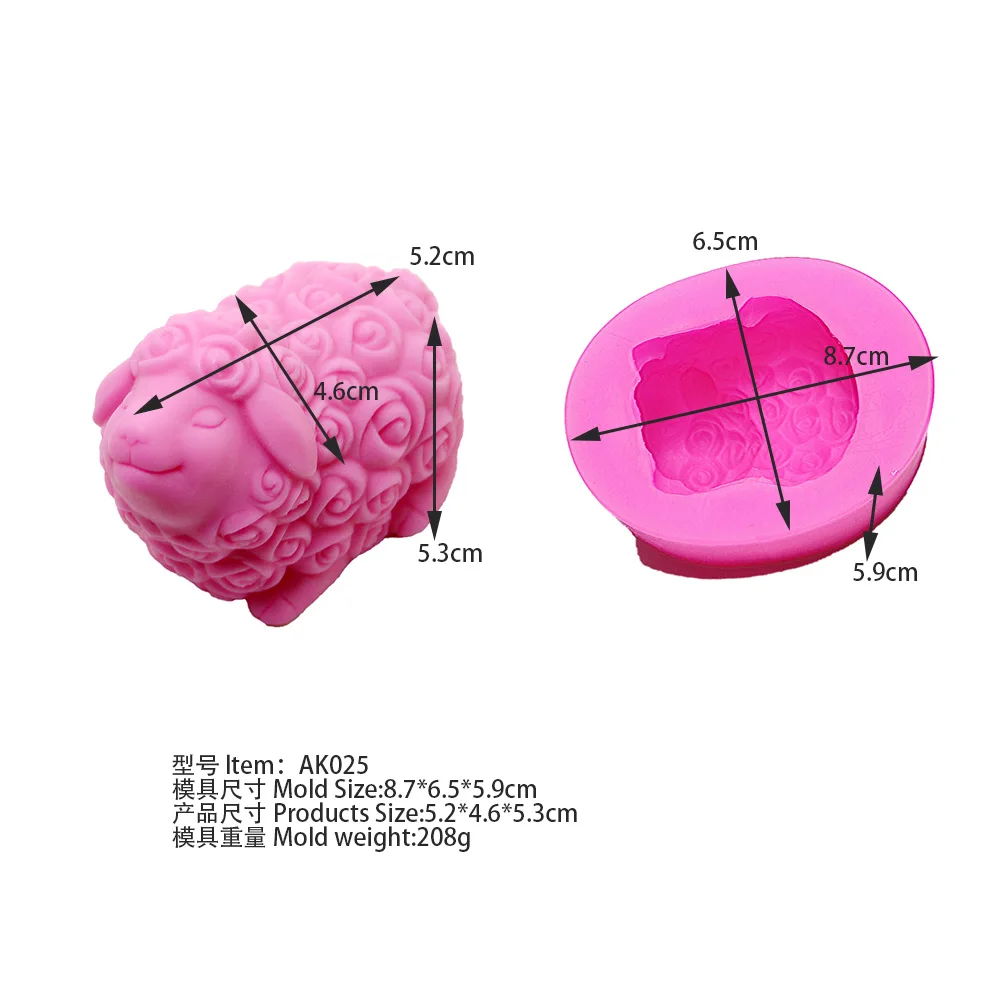 3D силиконовые формы прекрасные овечки Мыло Свеча Форма Торт Украшение