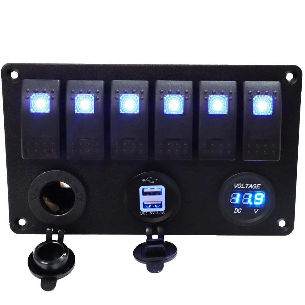 Клавишная панель переключателя с двумя usb разъемами цифровое напряжение и