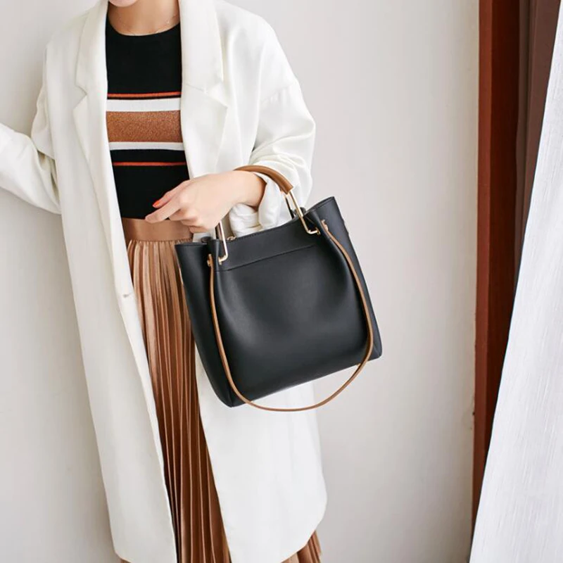 

Bucket bag handbag fashion simple large capacity commuter bag Big bag casual shoulder bag Oblique cross female pack
