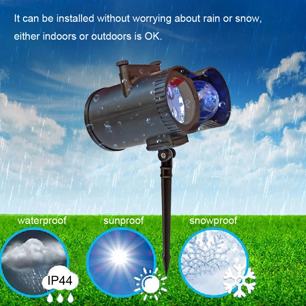 12 Patterns Double Tube Remote Control Rotating Led Wedding Party Landscape Holiday Christmas Projection Light Colorful New Year |