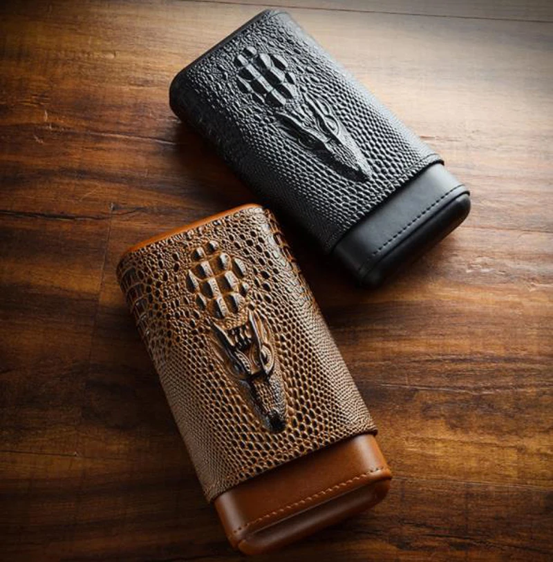 Кожаный чехол для сигар LUBINSKI кедровый Дорожный Чехол хьюмидор с 3 трубками и подарочной коробкой ремесло