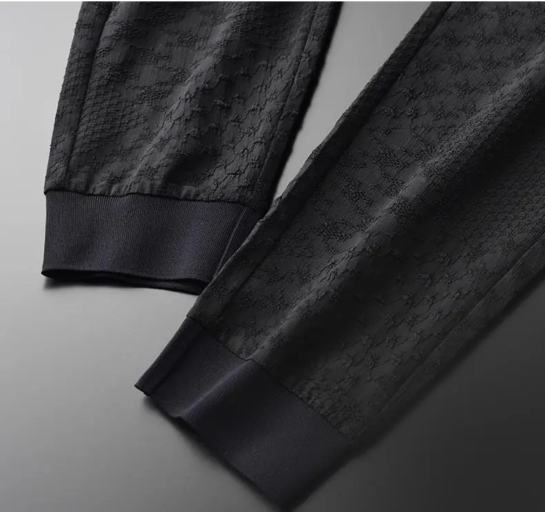 

Summer Mens Sets (t-shirt+pants) Luxury Yarn-dyed Single Breasted Short Sleeve Man Sets Plus Size 4xl Slim Fit Mens Sets