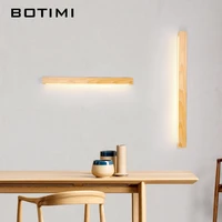 botimi nordic style wooden led wall lights bedroom bedside corridor lighting modern background wall lamp wall mounted home deco