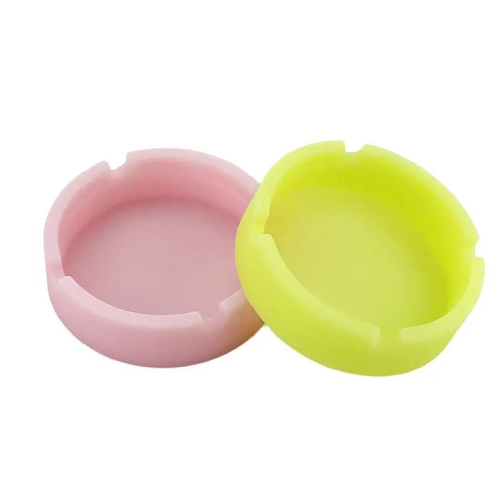 

Creative Luminous ashtrays Premium Silicone Rubber High Temperature Heat Resistant Round Ashtray Cigarette fluorescent ashtrays